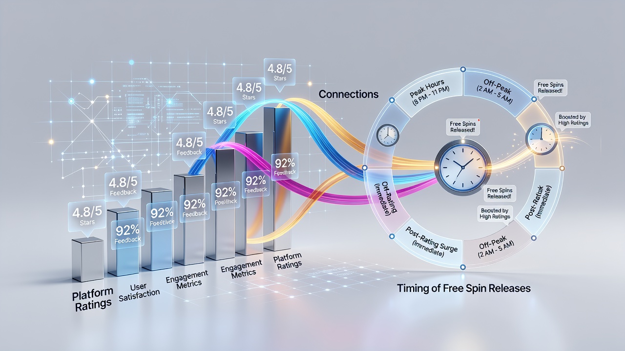 Chart showing correlations between platform ratings and free spin timing in live casino apps
