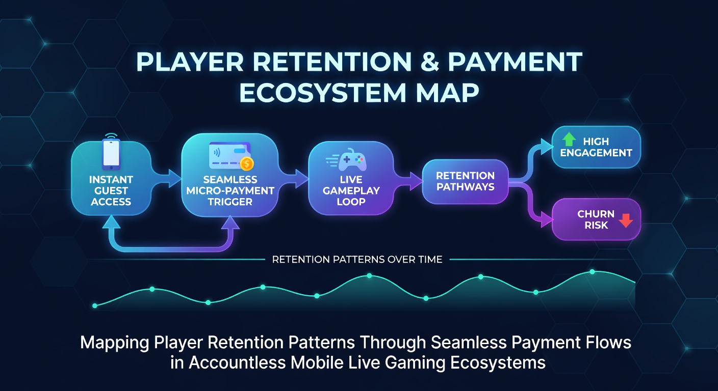 Visualization of player retention patterns mapped across seamless payment flows in mobile live gaming platforms