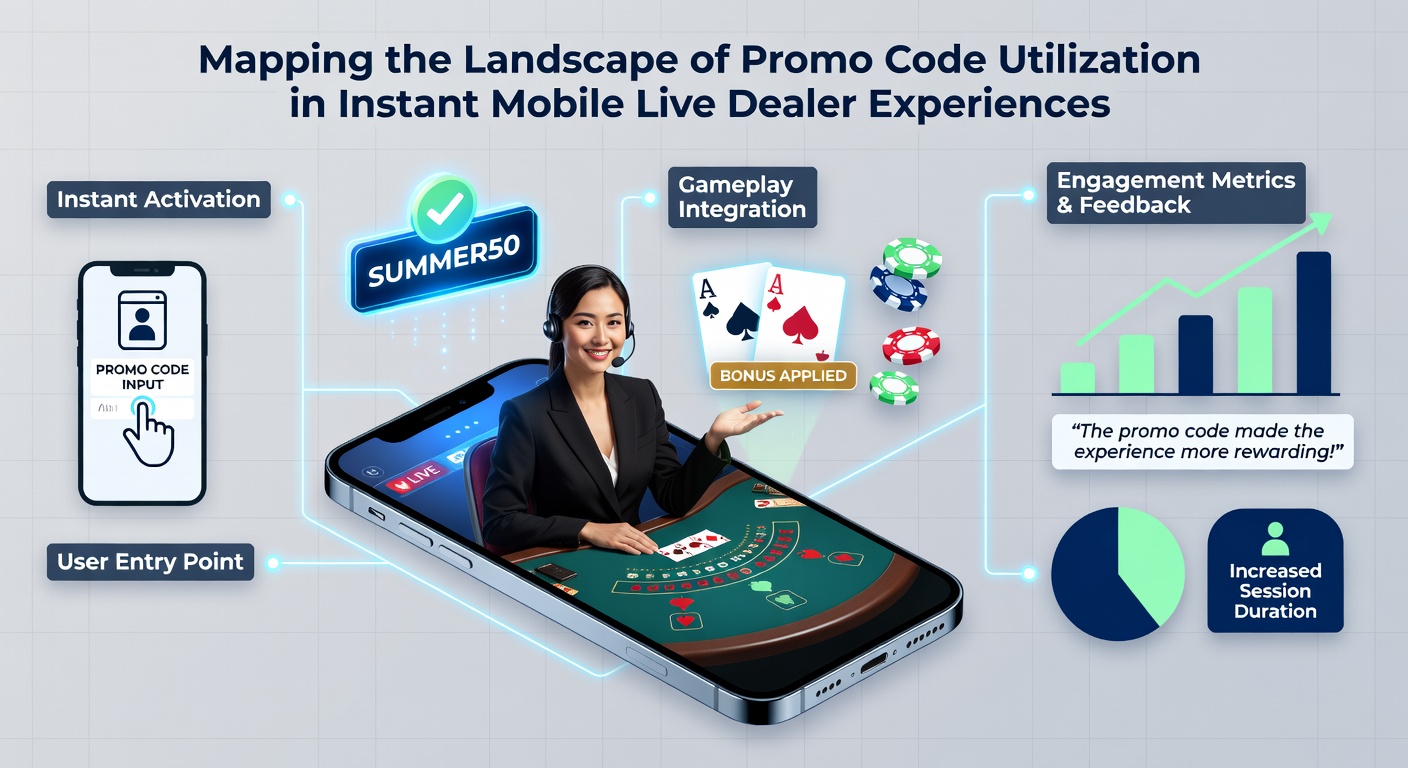 Analytics dashboard showing promo code redemption rates across mobile live dealer sessions