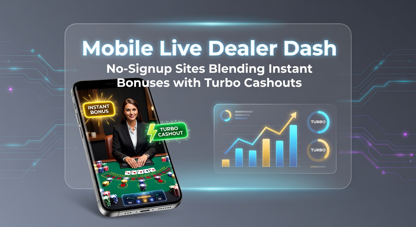 Smartphone screen displaying a live dealer blackjack table with instant bonus notifications and quick cashout options on a no-signup mobile casino app